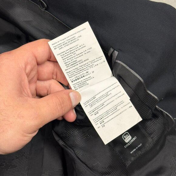 Hugo Boss Suit 2pc Black Travel Columbo Wool Fabric Jets/Lenon 38 S 34x28 - Picture 13 of 16